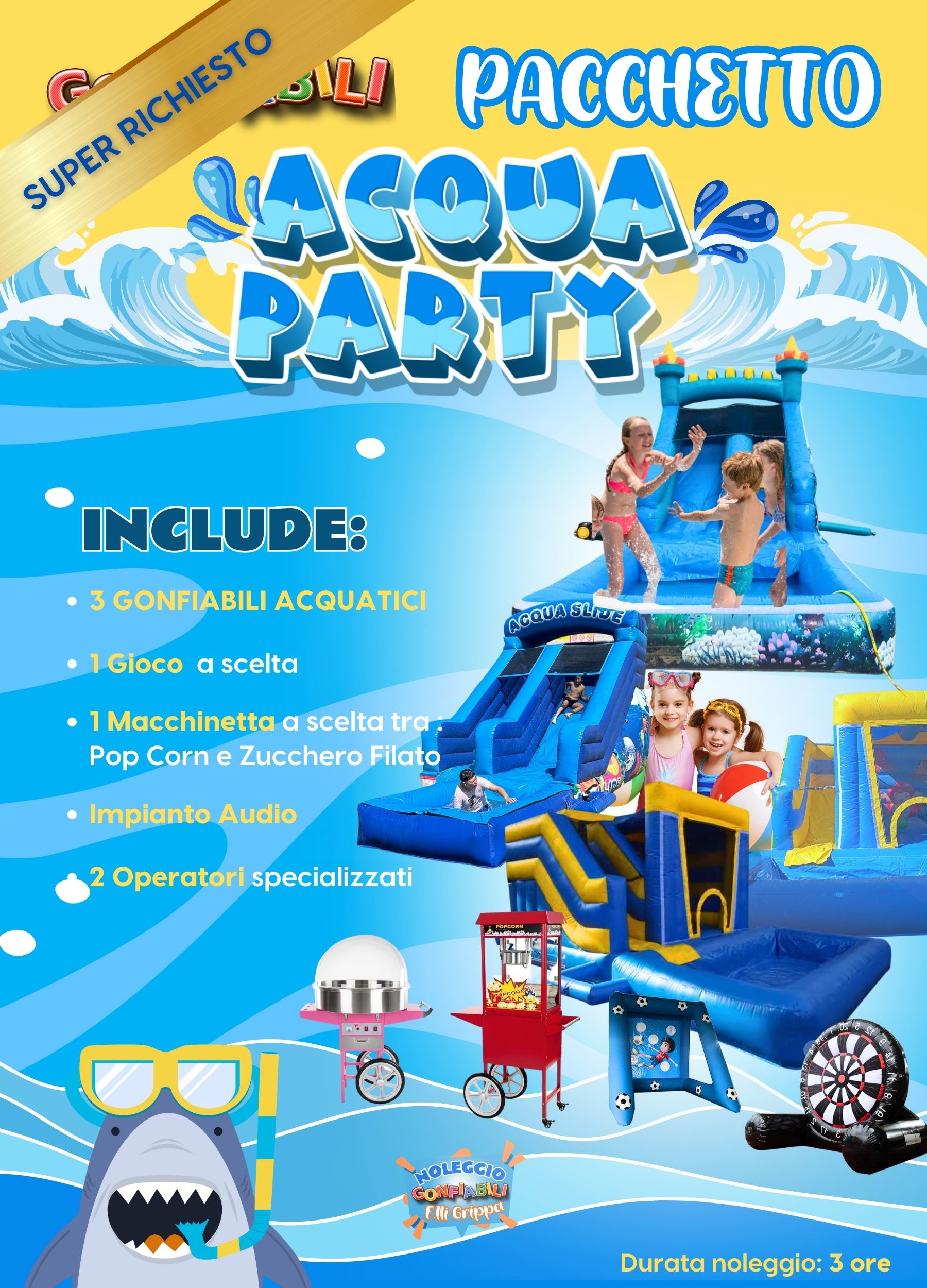 Noleggio giochi gonfiabili acquatici Basilicata Calabria Campania Puglia