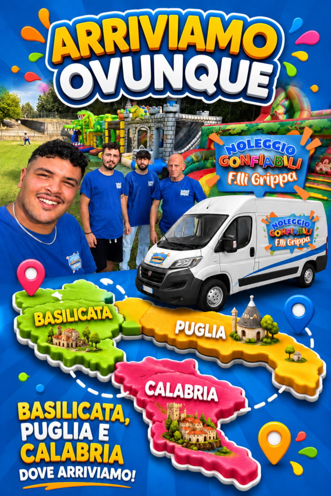 noleggio gonfiabili basilicata puglia calabria