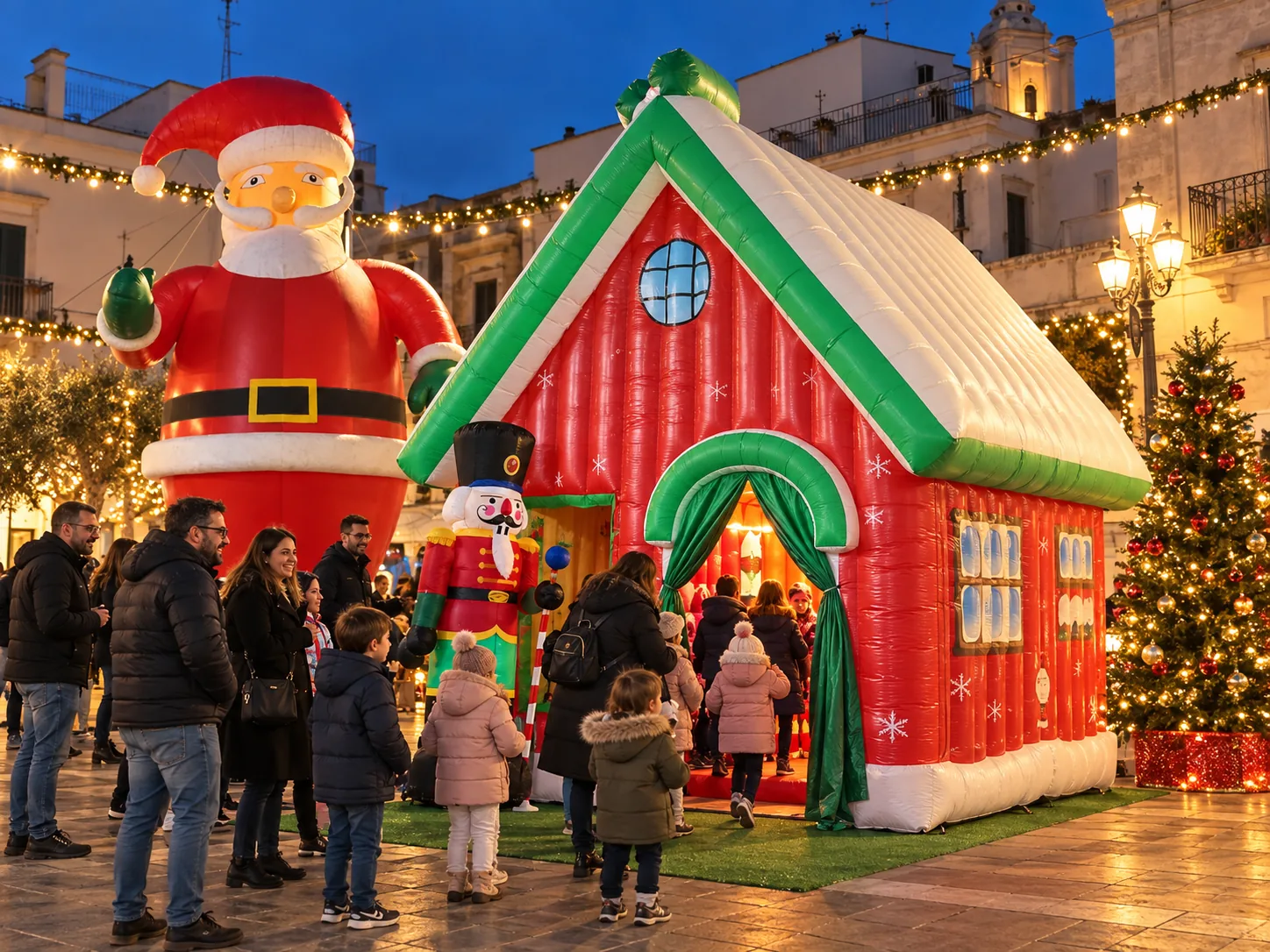 La casa gonfiabile di Babbo Natale
