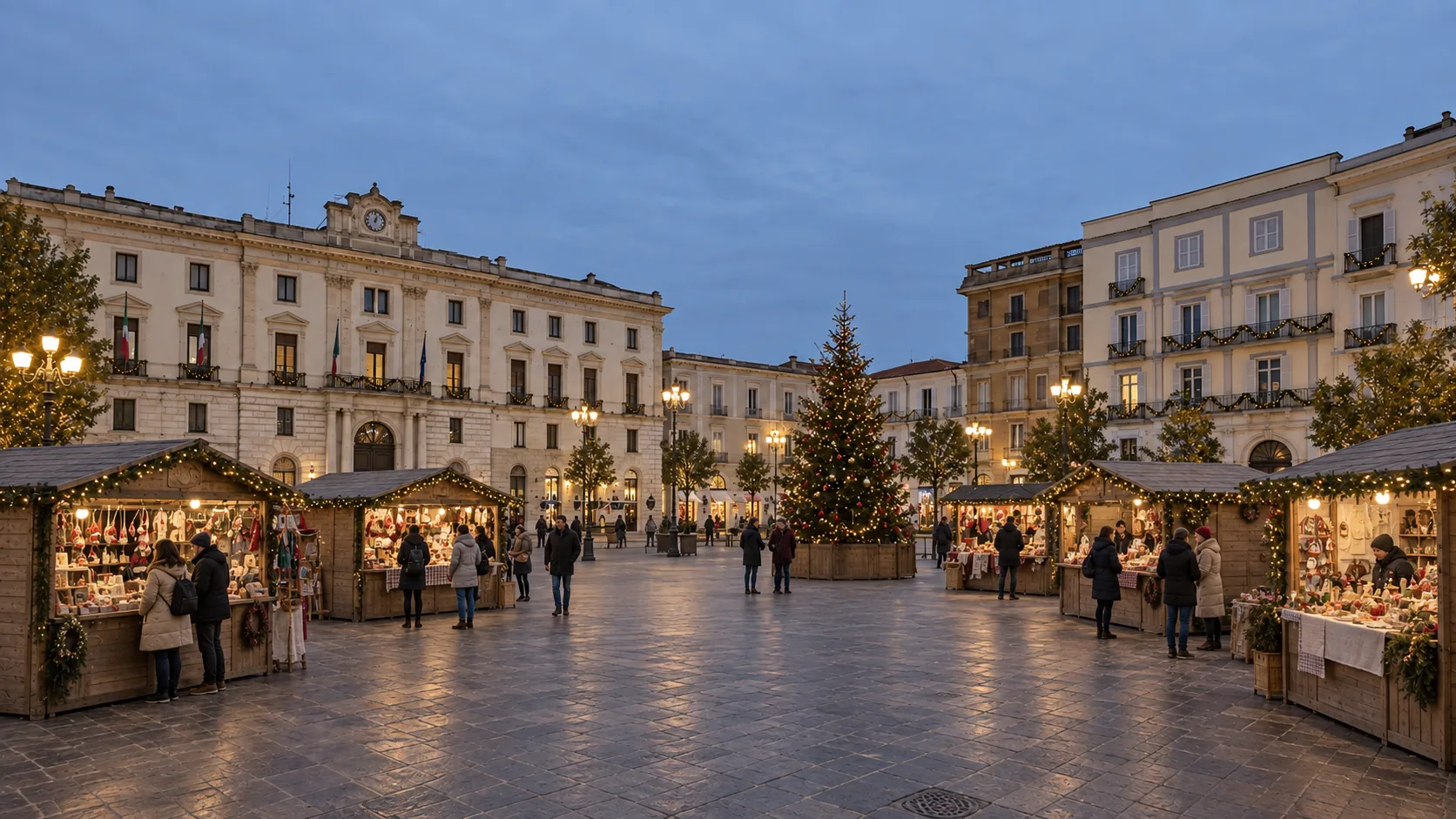 La piazza con i soli mercatini tradizionali