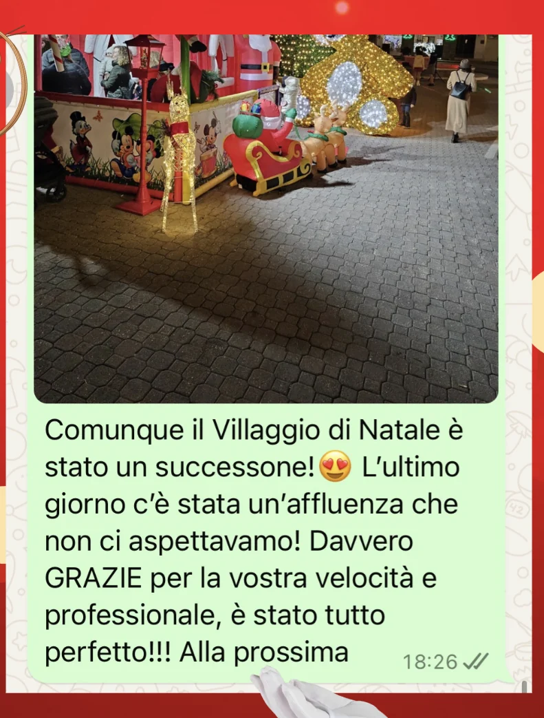 Messaggio ricevuto dopo un evento natalizio